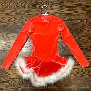 Velour Girls Long Sleeve Figure Skating Dress size Medium/Large